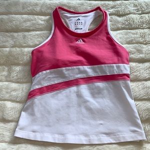 Adidas pink and white clima365 racer back tank top S